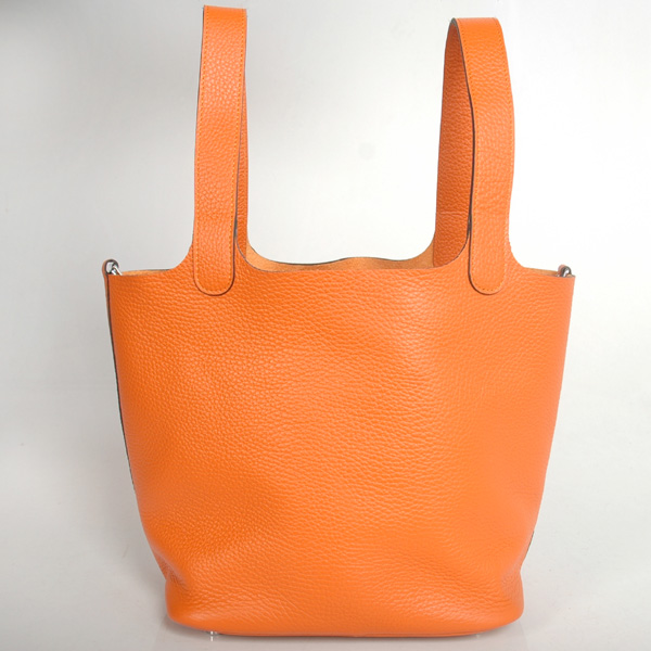 1048O Hermes picotan MM Bag in pelle clemence a Orange